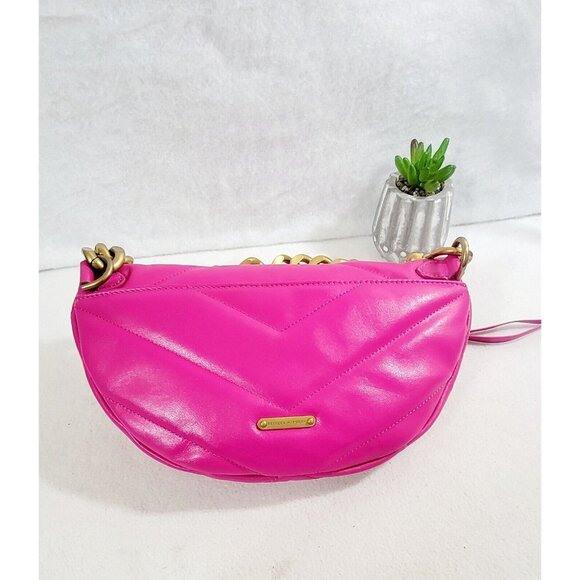 Rebecca Minkoff Women's Cosmic Edie Maxi Crescent Crossbody Bag Chunky Chain NWT - Picture 2 of 11